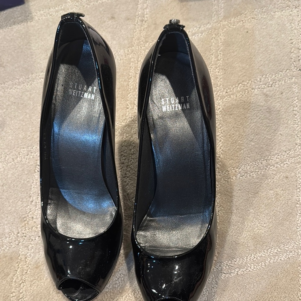 Stuart Weitzman Black Patent Leather Heels